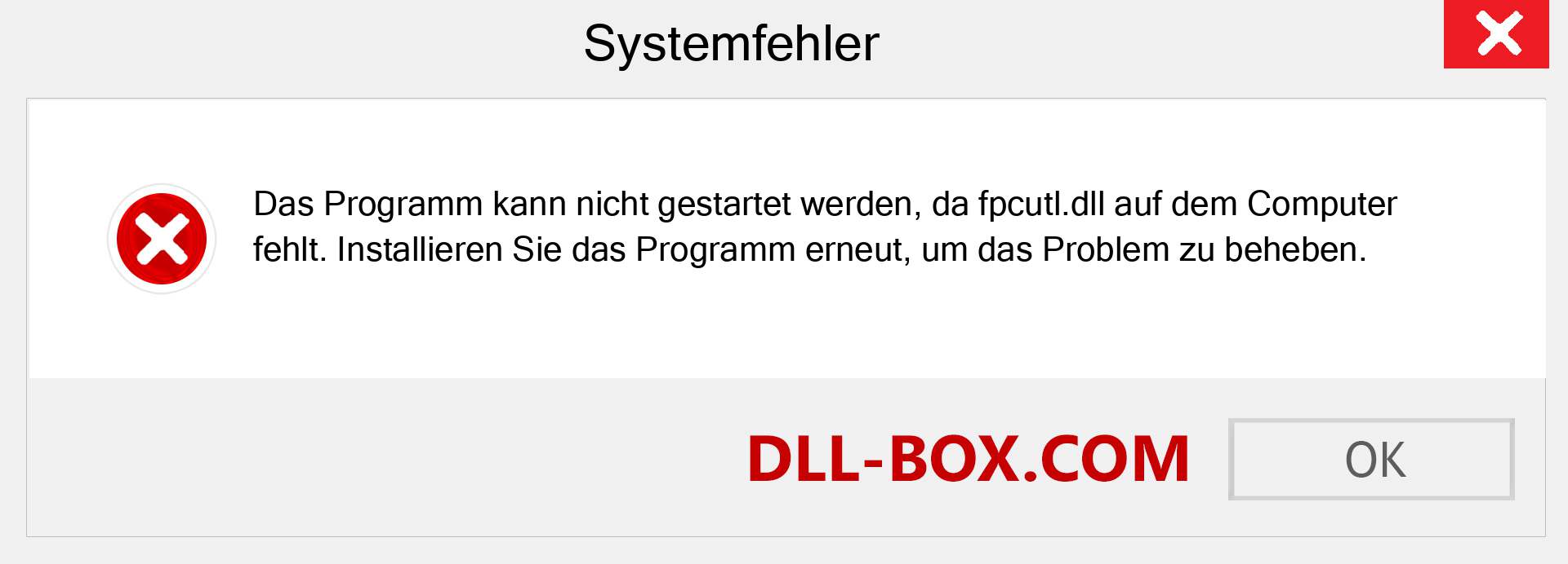 fpcutl.dll-Datei fehlt?. Download für Windows 7, 8, 10 - Fix fpcutl dll Missing Error unter Windows, Fotos, Bildern